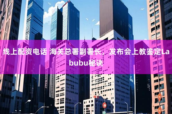 线上配资电话 海关总署副署长，发布会上教鉴定Labubu秘诀